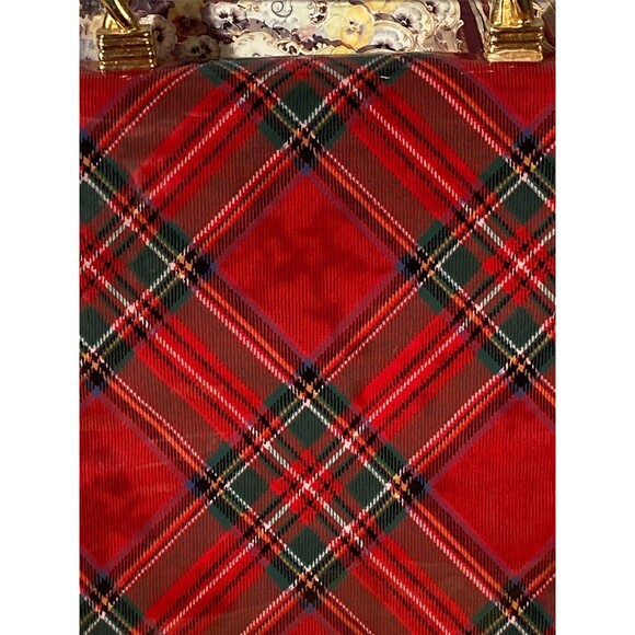 Vintage 90s Purse 1990s Y2K Red Holiday Plaid Retro Clueless Mini Bag - Picture 3 of 4